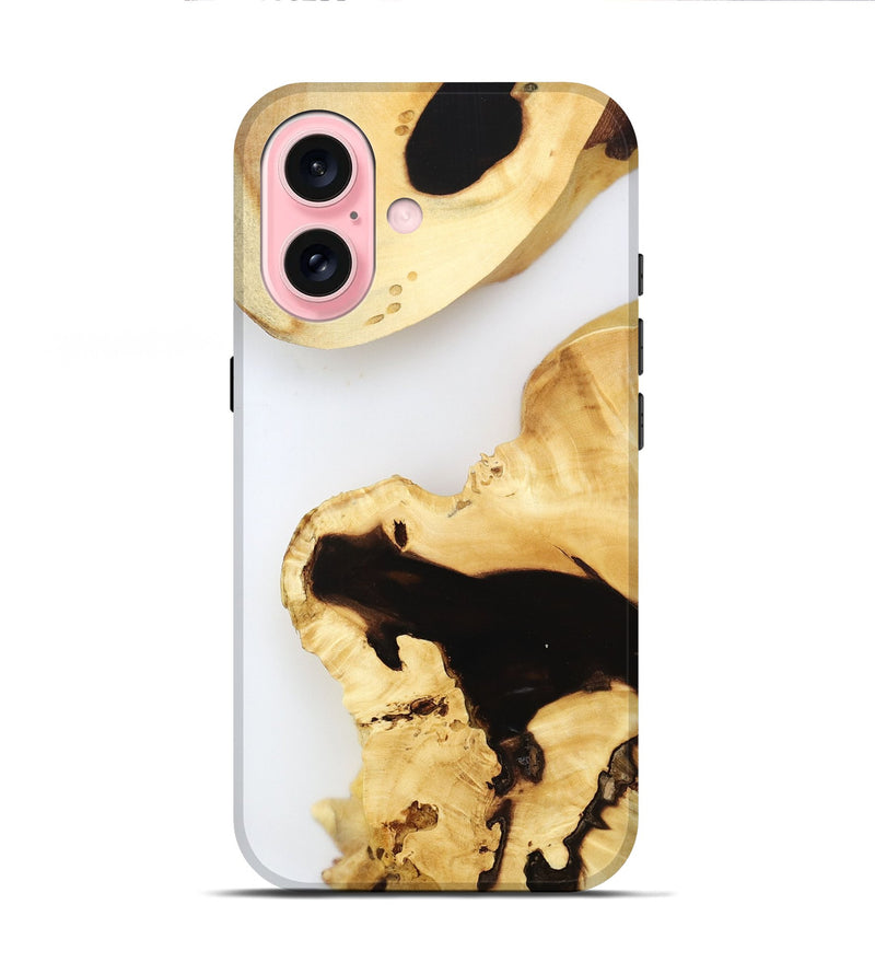 iPhone 16 Wood Live Edge Phone Case - Ares (Clear, 800728)