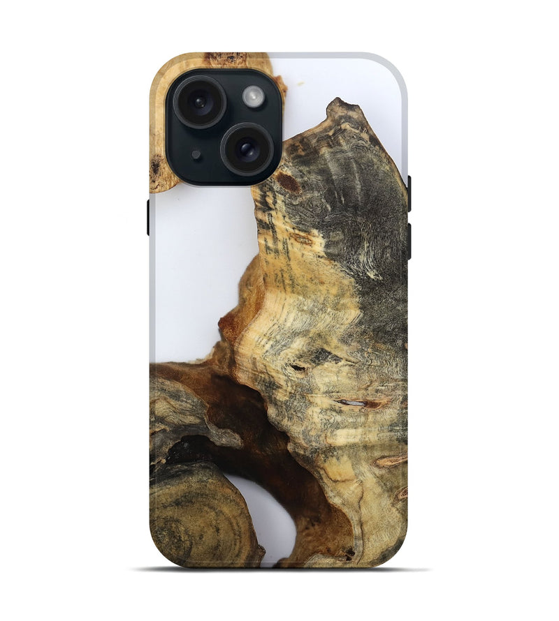iPhone 15 Wood Live Edge Phone Case - Noreen (Clear, 800729)