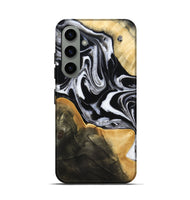 Galaxy S24 Wood Live Edge Phone Case - Haley (Black & White, 800730)