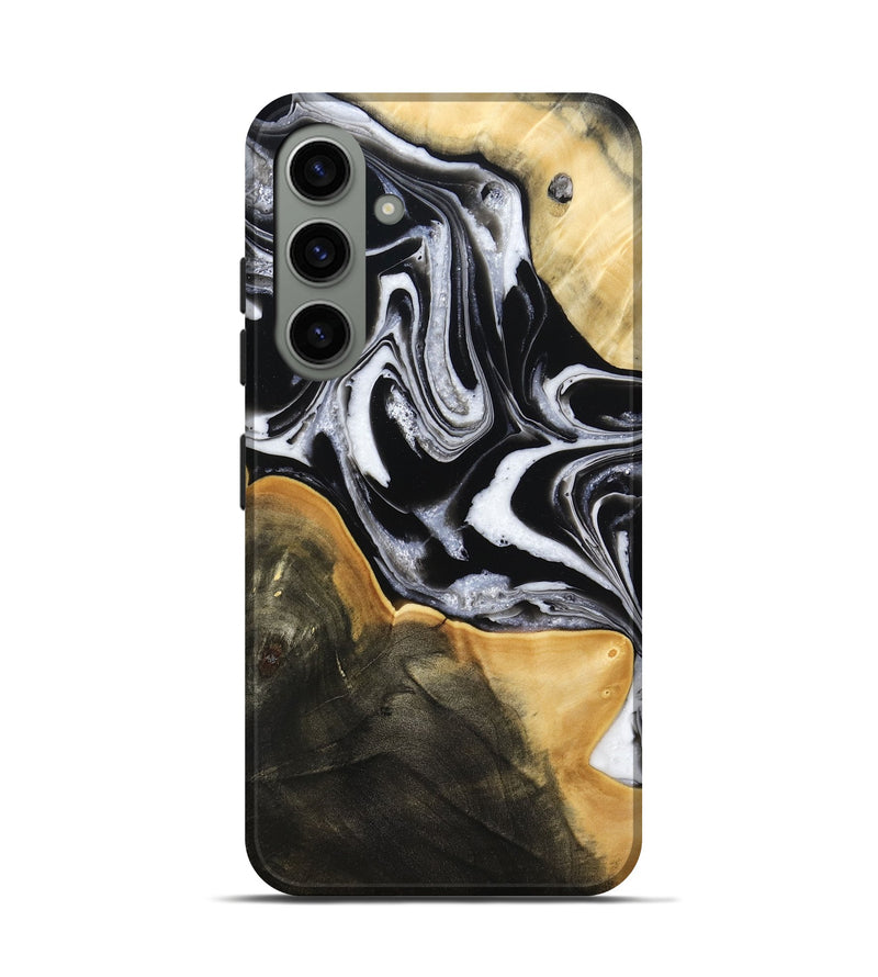 Galaxy S24 Wood Live Edge Phone Case - Haley (Black & White, 800730)