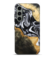 Galaxy S24 Plus Wood Live Edge Phone Case - Haley (Black & White, 800730)
