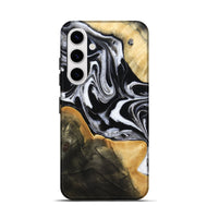 Galaxy S25 Wood Live Edge Phone Case - Haley (Black & White, 800730)