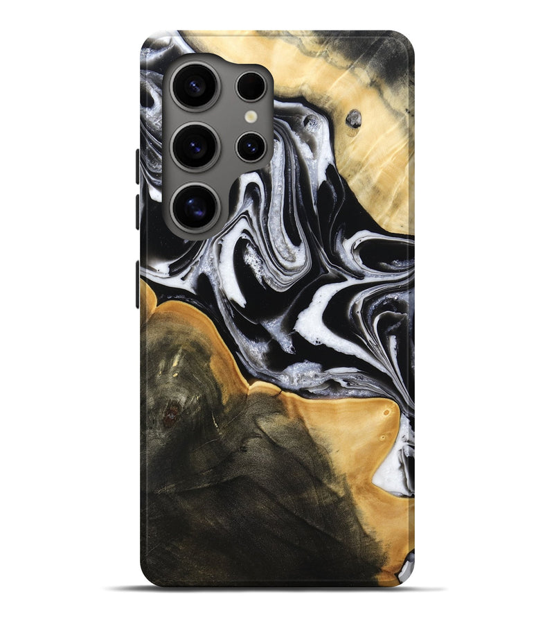 Galaxy S25 Ultra Wood Live Edge Phone Case - Haley (Black & White, 800730)