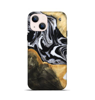 iPhone 13 mini Wood Live Edge Phone Case - Haley (Black & White, 800730)