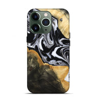 iPhone 13 Pro Wood Live Edge Phone Case - Haley (Black & White, 800730)