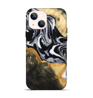 iPhone 14 Wood Live Edge Phone Case - Haley (Black & White, 800730)