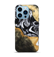 iPhone 14 Pro Wood Live Edge Phone Case - Haley (Black & White, 800730)