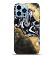 iPhone 14 Pro Max Wood Live Edge Phone Case - Haley (Black & White, 800730)