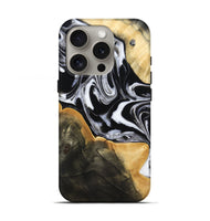 iPhone 16 Pro Wood Live Edge Phone Case - Haley (Black & White, 800730)