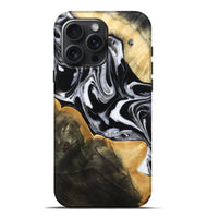 iPhone 16 Pro Max Wood Live Edge Phone Case - Haley (Black & White, 800730)