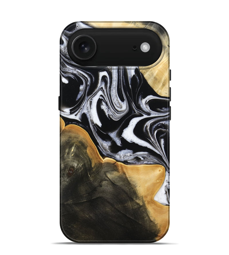 iPhone 17 Air Wood Live Edge Phone Case - Haley (Black & White, 800730)