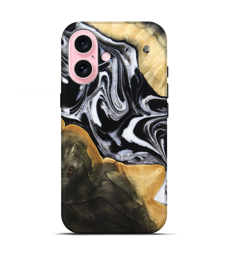 iPhone 17 Wood Live Edge Phone Case - Haley (Black & White, 800730)