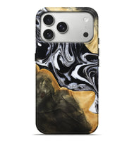 iPhone 17 Pro Max Wood Live Edge Phone Case - Haley (Black & White, 800730)