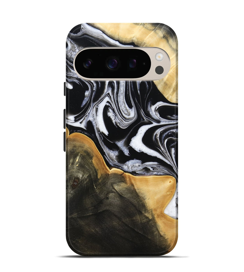 Pixel 10 Pro Wood Live Edge Phone Case - Haley (Black & White, 800730)