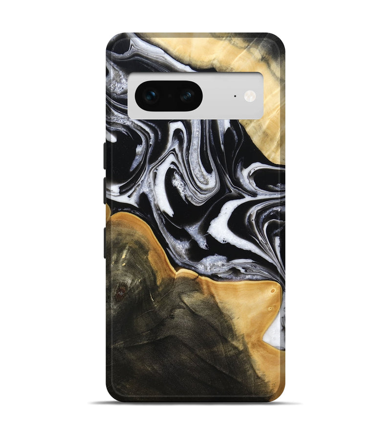 Pixel 7 Wood Live Edge Phone Case - Haley (Black & White, 800730)