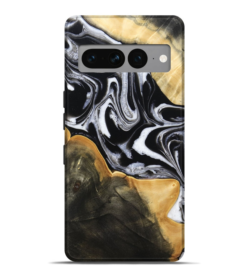 Pixel 7 Pro Wood Live Edge Phone Case - Haley (Black & White, 800730)