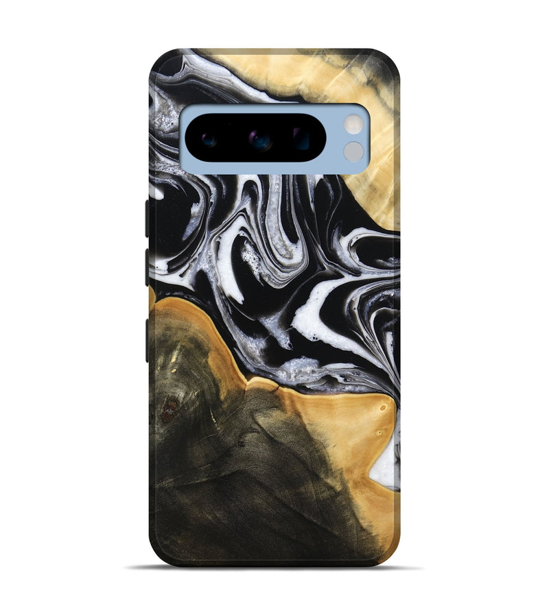 Pixel 8 Pro Wood Live Edge Phone Case - Haley (Black & White, 800730)
