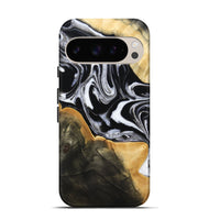 Pixel 9 Pro Wood Live Edge Phone Case - Haley (Black & White, 800730)