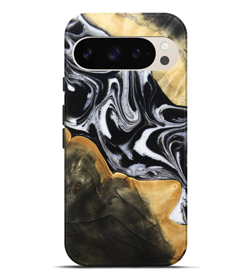 Pixel 9 Pro XL Wood Live Edge Phone Case - Haley (Black & White, 800730)