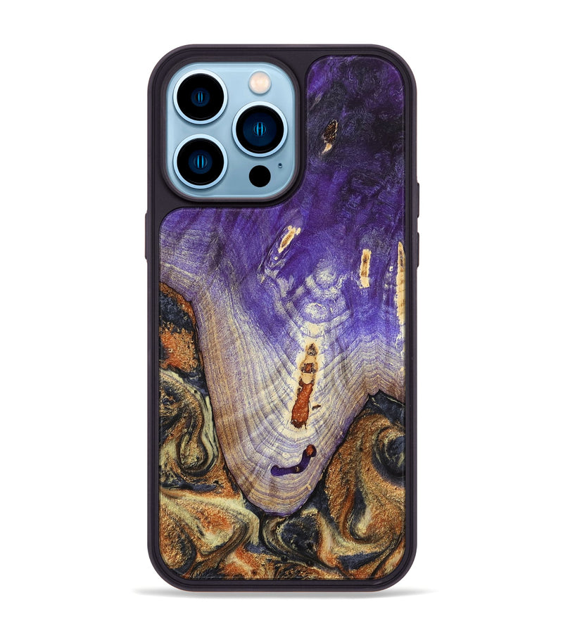 iPhone 14 Pro Max Wood Phone Case - Ariah (Black & White, 800732)