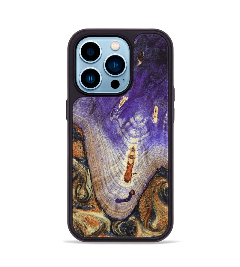 iPhone 14 Pro Wood Phone Case - Ariah (Black & White, 800732)