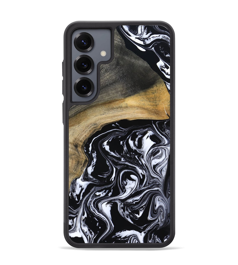 Galaxy S25 Plus Wood Phone Case - Finley (Black & White, 800733)