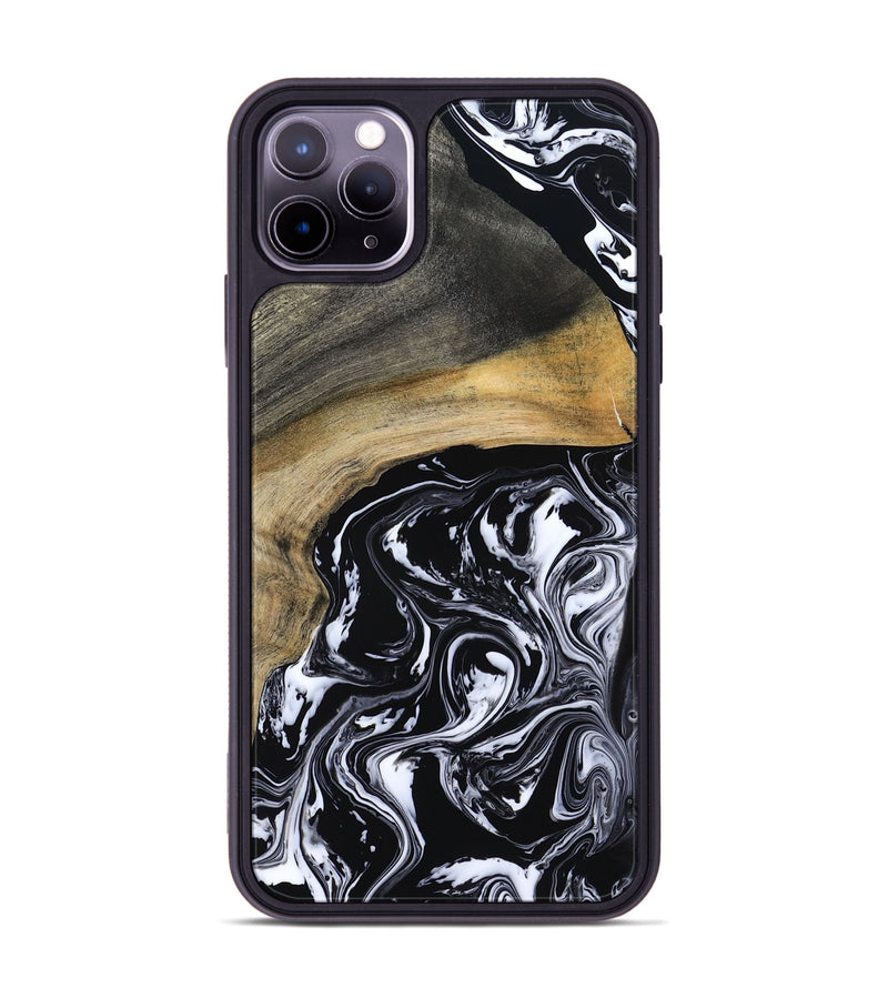 iPhone 11 Pro Max Wood Phone Case - Finley (Black & White, 800733)