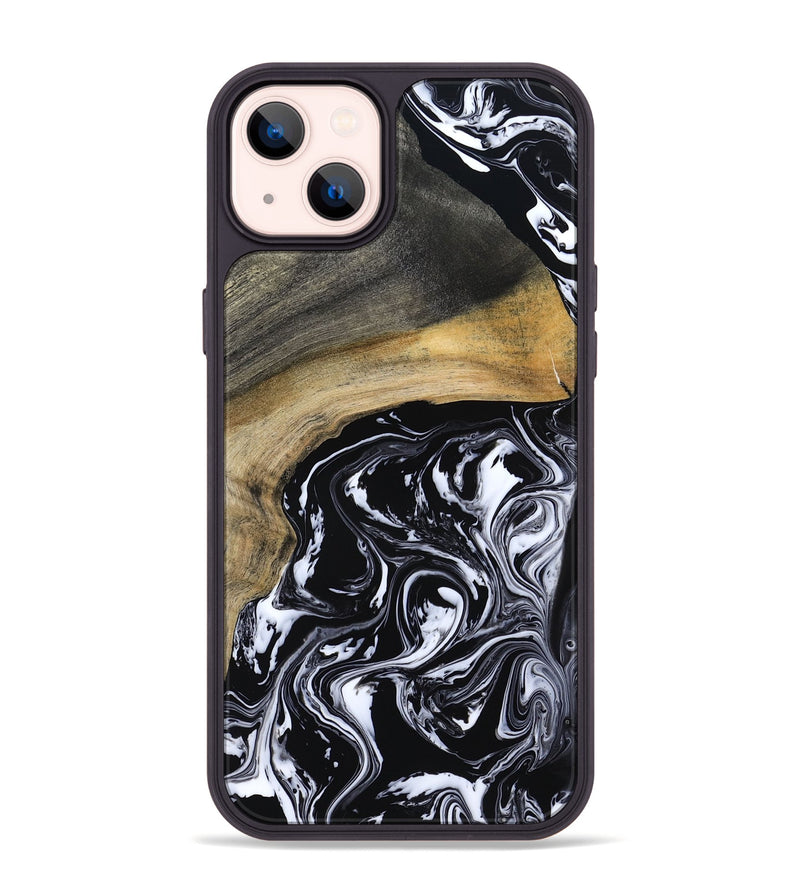 iPhone 14 Plus Wood Phone Case - Finley (Black & White, 800733)