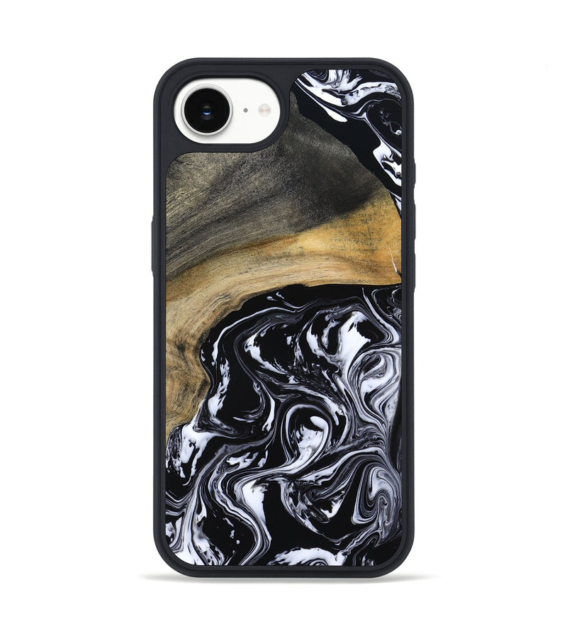 iPhone 16e Wood Phone Case - Finley (Black & White, 800733)