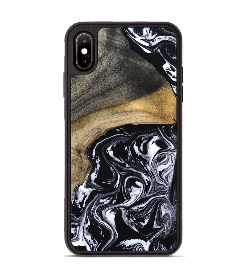 iPhone Xs Max Wood Phone Case - Finley (Black & White, 800733)