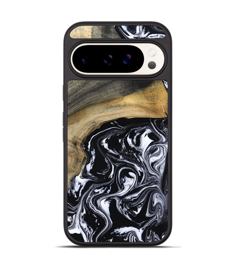 Pixel 9 Pro Wood Phone Case - Finley (Black & White, 800733)