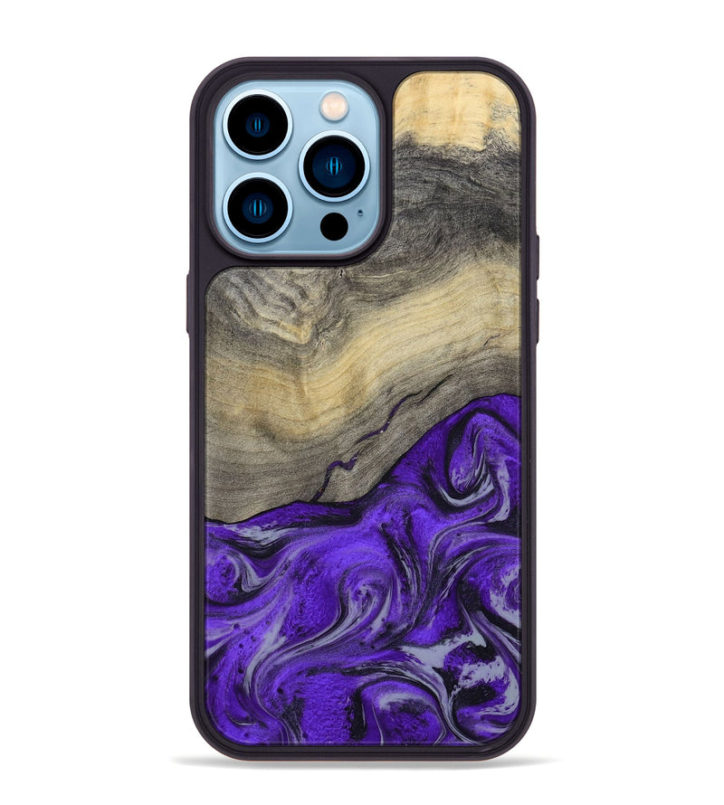 iPhone 14 Pro Max Wood Phone Case - Eryn (Purple, 800738)