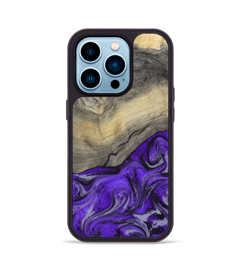 iPhone 14 Pro Wood Phone Case - Eryn (Purple, 800738)