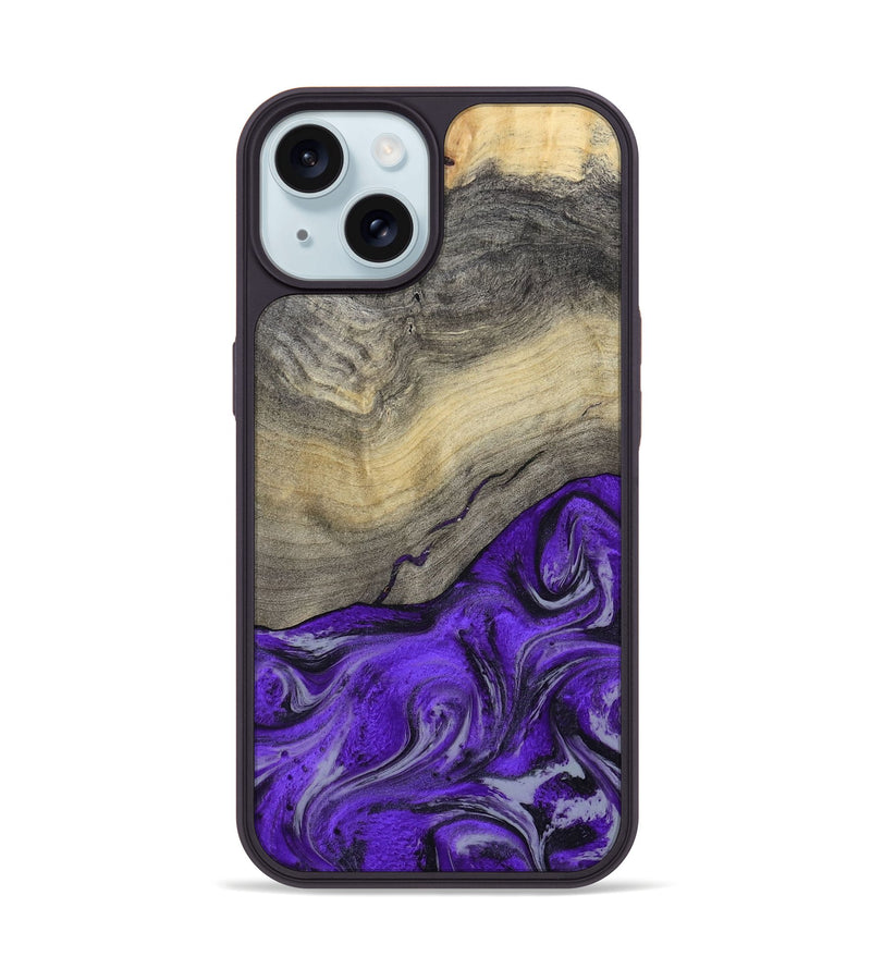 iPhone 15 Wood Phone Case - Eryn (Purple, 800738)