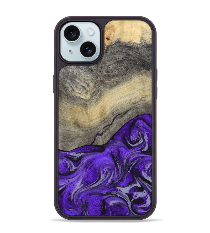 iPhone 15 Plus Wood Phone Case - Eryn (Purple, 800738)