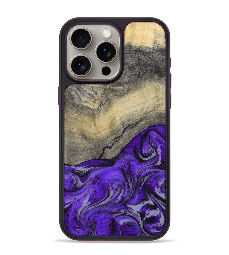 iPhone 15 Pro Max Wood Phone Case - Eryn (Purple, 800738)