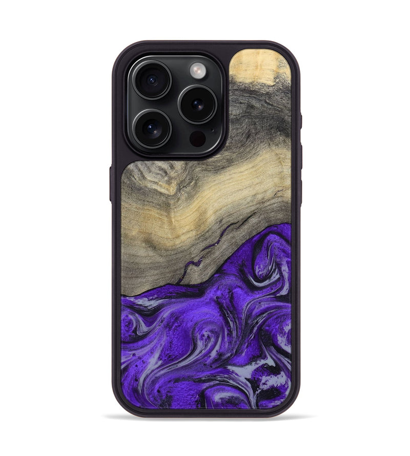 iPhone 15 Pro Wood Phone Case - Eryn (Purple, 800738)