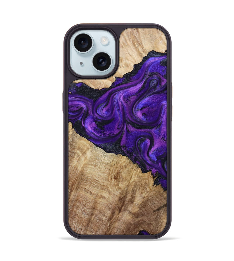 iPhone 15 Wood Phone Case - Price (Purple, 800739)