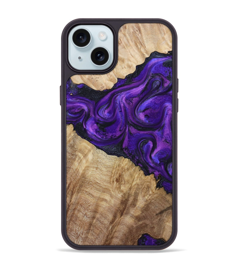 iPhone 15 Plus Wood Phone Case - Price (Purple, 800739)