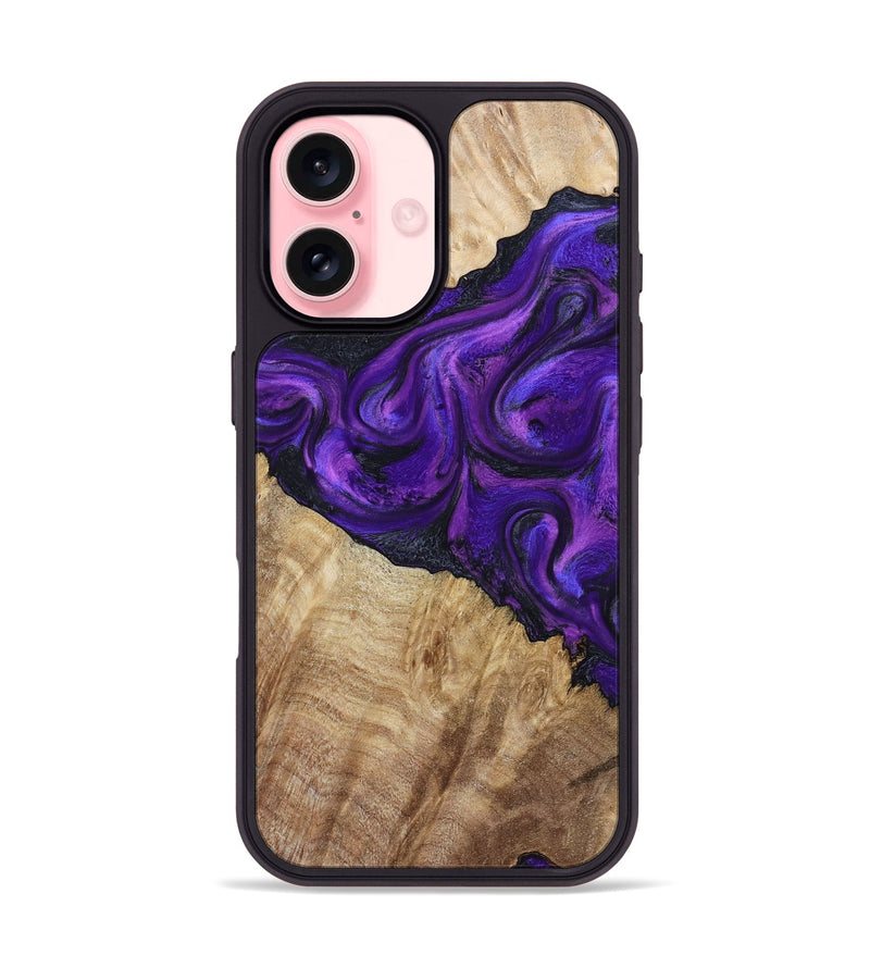 iPhone 16 Wood Phone Case - Price (Purple, 800739)