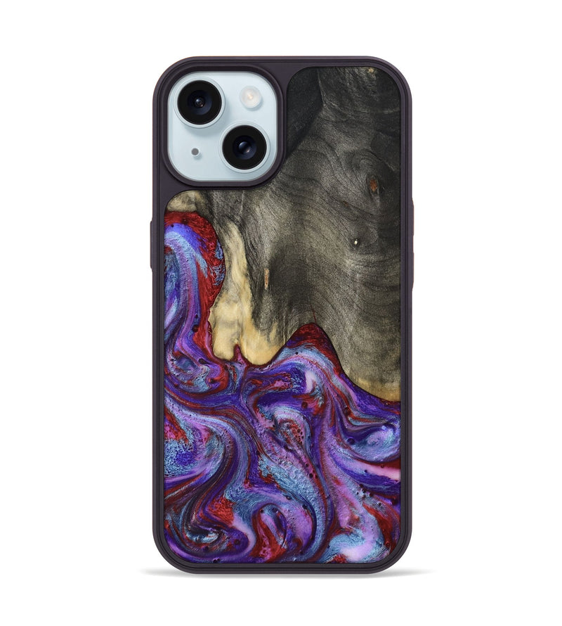 iPhone 15 Wood Phone Case - Lyric (Purple, 800740)