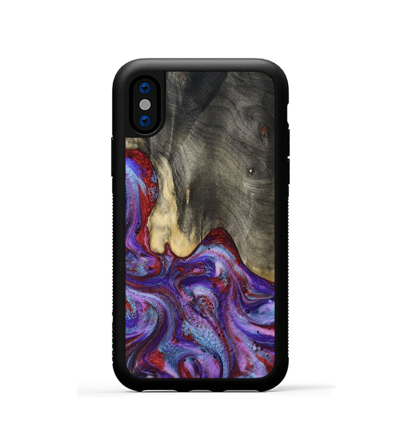 iPhone Xs Wood Phone Case - Lyric (Purple, 800740)