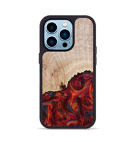 iPhone 14 Pro Wood Phone Case - Mercy (Red, 800745)