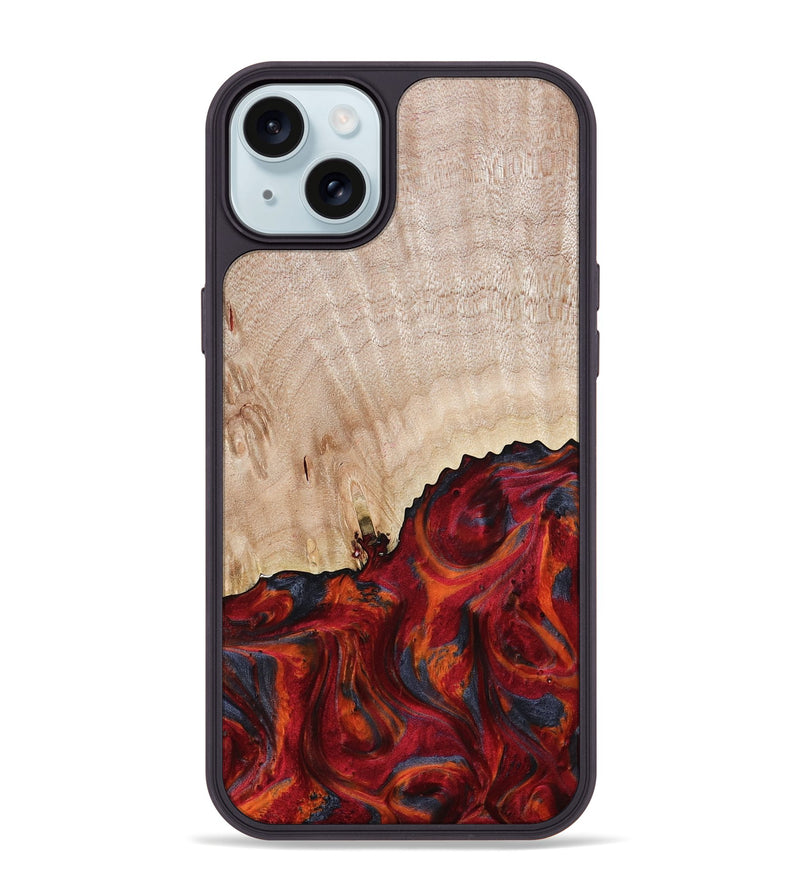 iPhone 15 Plus Wood Phone Case - Mercy (Red, 800745)