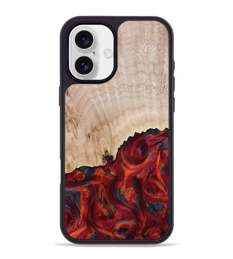 iPhone 16 Plus Wood Phone Case - Mercy (Red, 800745)