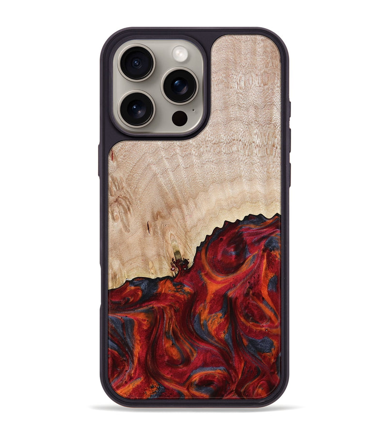 iPhone 16 Pro Max Wood Phone Case - Mercy (Red, 800745)