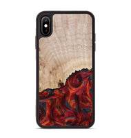 iPhone Xs Max Wood Phone Case - Mercy (Red, 800745)