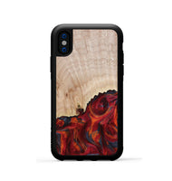 iPhone Xs Wood Phone Case - Mercy (Red, 800745)