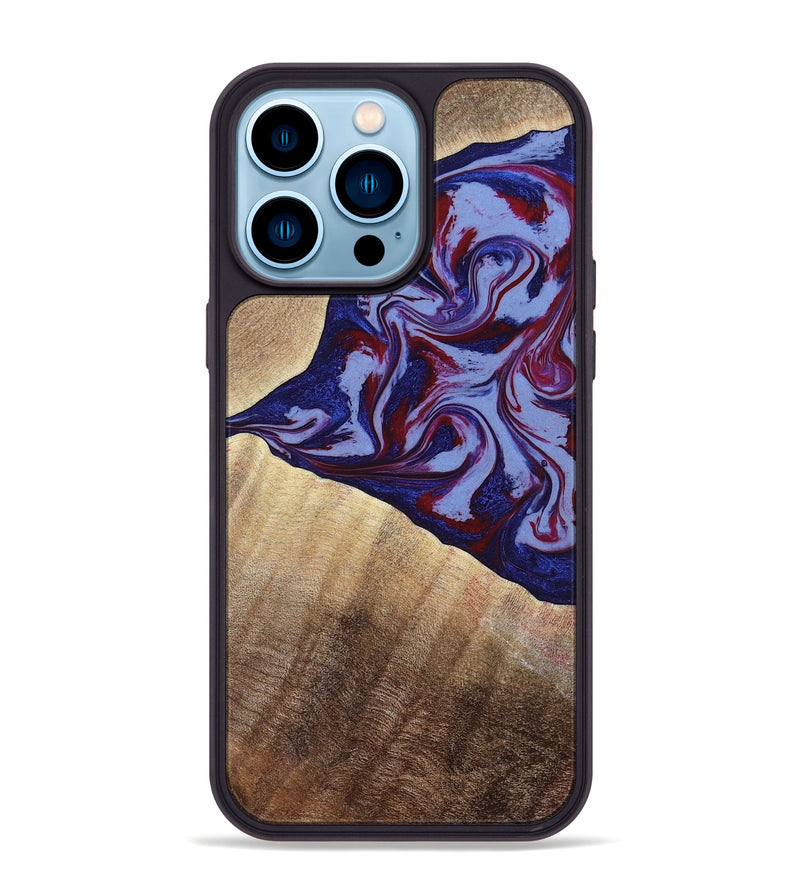 iPhone 14 Pro Max Wood Phone Case - Angie (Red, 800746)