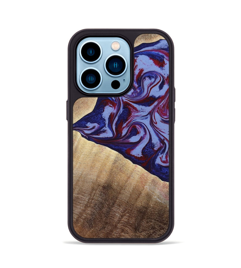 iPhone 14 Pro Wood Phone Case - Angie (Red, 800746)